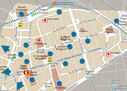 quartier centre historique et spaccanapoli  naples : carte