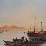 Antonio Pitloo, Tramonto sul porto di Napoli