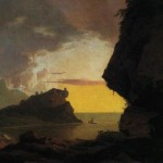 Joseph Wright, sunset on the coast near naples