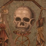 mosaico con teschio ed archipendolo, pompei