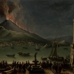 Napoli, artista del XVIII, vista del vesuvio