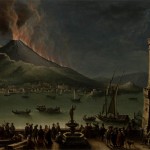 Napoli, artista del XVIII, vista del vesuvio