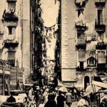 Foto antica di Napoli, vicolo di via porto