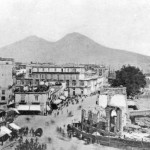 Foto antica di Napoli, Piazza municipio, demolizione della granguardia, inizio XXe