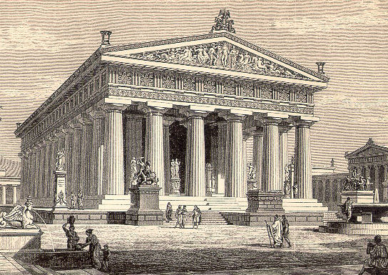 Paestum, vue d'artiste